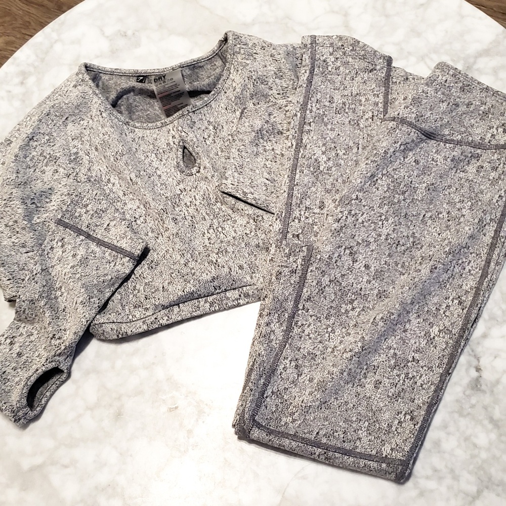 Gymshark Fleur Legging/Crop Top Set-Grey(S) NWOT